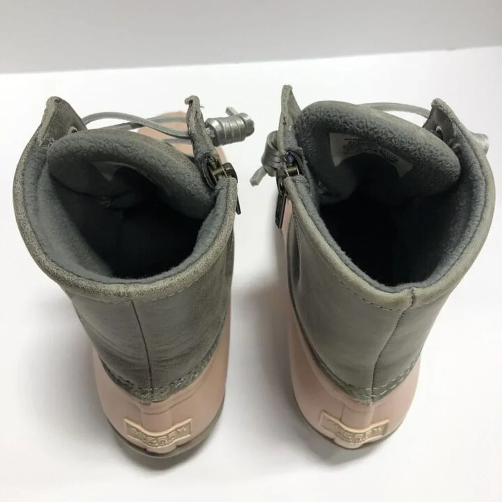 Sperry Womens Saltwater Duck Boot Grey/Rose Size 6 M
